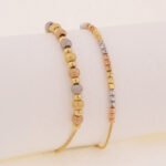 Pulsera De Oro 18K Con Esferas Diamantadas Tres Oros - Image 3