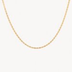 Cadena Oro 18K Tejido Escalera Bordes Diamantados