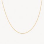Cadena De Oro 18K Tejido Mini Escalera Plana