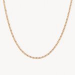 Cadena De Oro 18K Escalera Plana Tres Oros