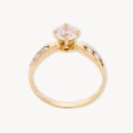 Anillo Oro 18K Con Piedra Blanca - Image 2