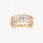 Anillo De Oro 18K Doble Eslabón Dos Oros