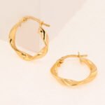 Candongas De Oro 18K Melcocha Cuadradas - Imagen 2
