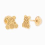 Topos De Oro 18K Oso Con Broche De Seguridad