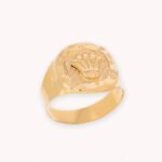Anillo De Oro 18K Sello Corona Cuadrado