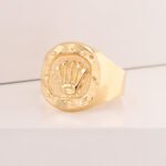 Anillo De Oro 18K Sello Corona Cuadrado - Imagen 2