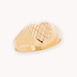 Anillo De Oro 18K Corazón Corrugado