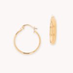 Candongas De Oro 18k Lisas Cuadradas