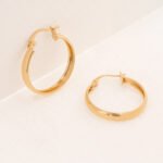 Candongas De Oro 18k Lisas Cuadradas - Imagen 2