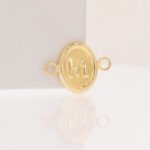 Herraje De Oro 18K Para Pulsera Tejida Letra "M" - Imagen 2